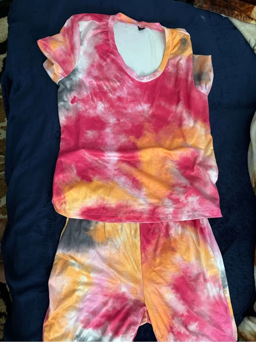 Pink Yellow Tie-Dye Lounge Set